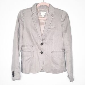 J. Crew Taupe Linen Schoolboy Blazer 0